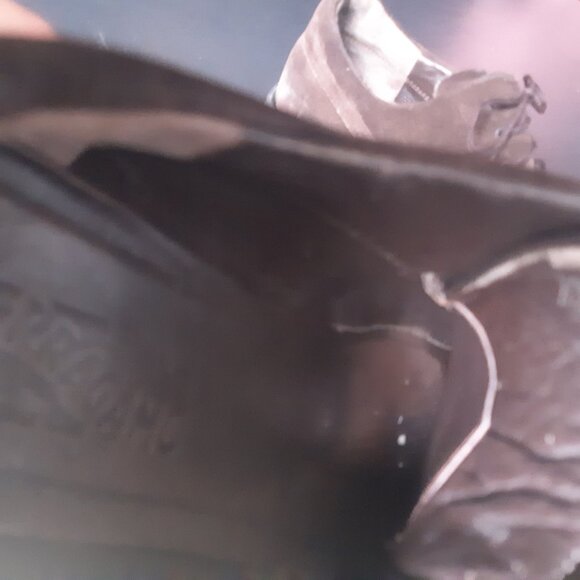 Ferragamo SZ 8D Men's Chocolate Brown Suede Derbys - Picture 15 of 15